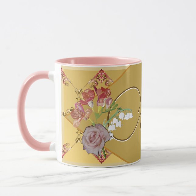 Taza Floral con nombre Mug (Izquierda)