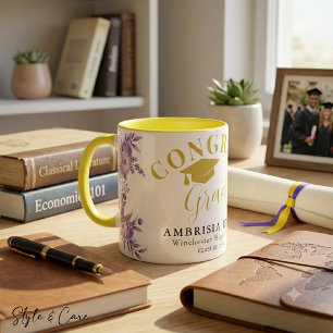 Taza Floral Congrats Grad Combo – Idea de Regalo P