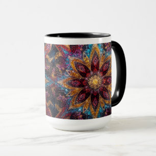 Taza floral cósmica: inspirada en la galaxia