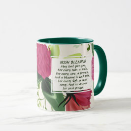 Taza Floral de amante verde verde rosa rojo bendecido p