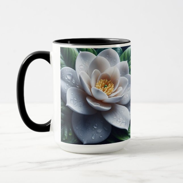 Taza Floral de Gardenia blanca (Izquierda)