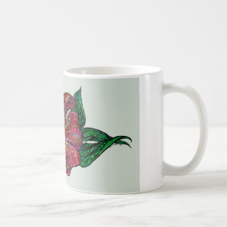 Taza floral de la fantasía