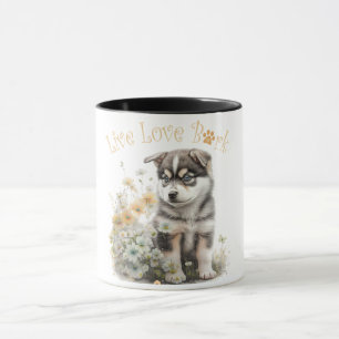 Taza Floral de mamá de perro de Malamute