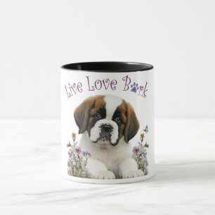 Taza Floral de mamá de perro de San Bernardo