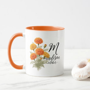 Taza floral de maravilla dorada — Edición Madison