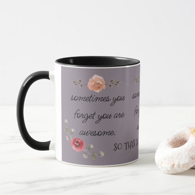 Taza Floral de moda y sabor delicioso (Con donut)