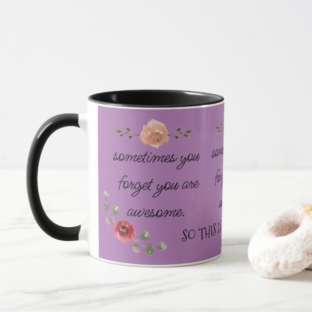 Taza Floral de moda y sabor delicioso (Con donut)