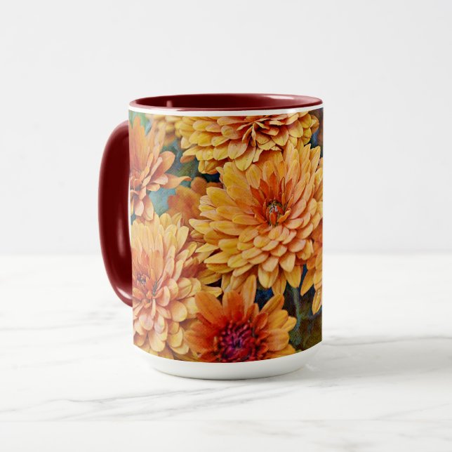 Taza floral de Mum de flor de naranja (Anverso izquierdo)