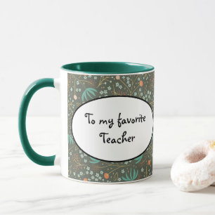 Taza Floral de Navidades de colores hechos a mano