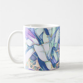 Taza Floral De Oro Azul Y Faux