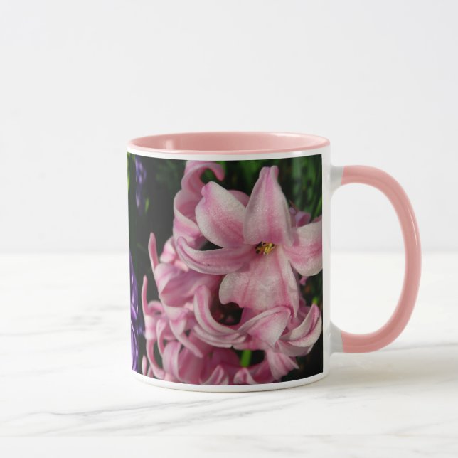 Taza Floral de primavera de Hyacint rosado (Derecha)