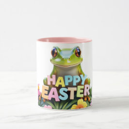 Taza Floral de rana alegre Pascua