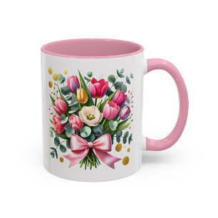 Taza Floral de Tulipán Regalo de Copa de Flor de P