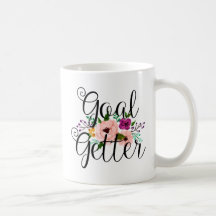 Taza floral del comprador de la meta