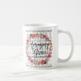Taza floral del himno de la partitura de la