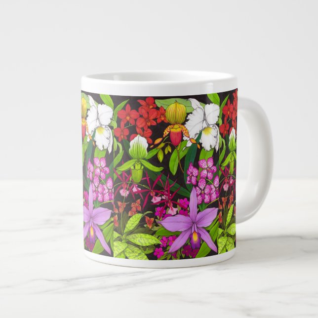 Taza floral del jumbo del jardín de la orquídea (Derecha)