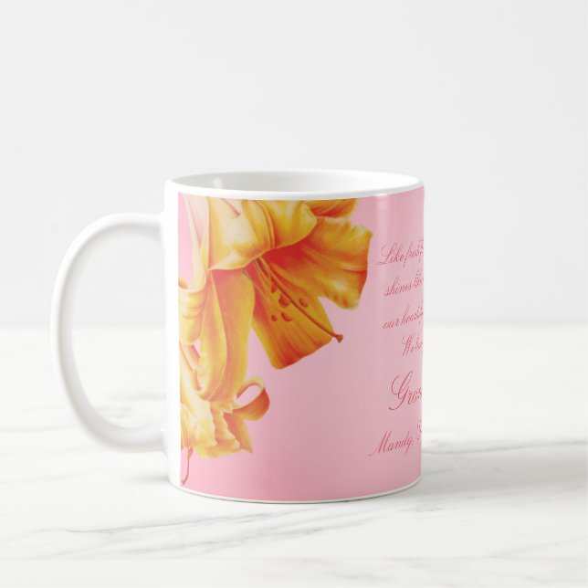 Taza floral del regalo de la bella arte de los (Izquierda)