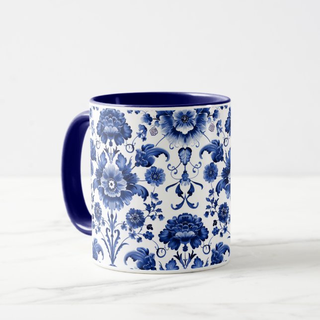 Taza Floral Delft Blue (Anverso izquierdo)