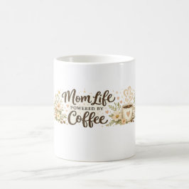 Taza Floral Divertida de la Vida de Mamá con Café
