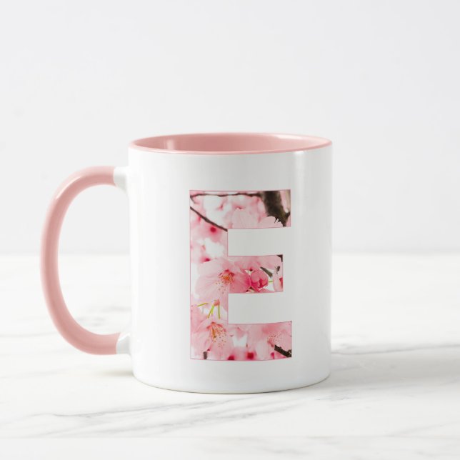 Taza Floral E Initial Mug | Personalized Name & Traits (Izquierda)