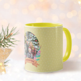 Taza Floral Elegance Gold Yellow Holiday Photo Mug