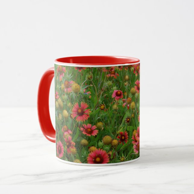 Taza Floral Flores Silvestres Rojas (Anverso izquierdo)