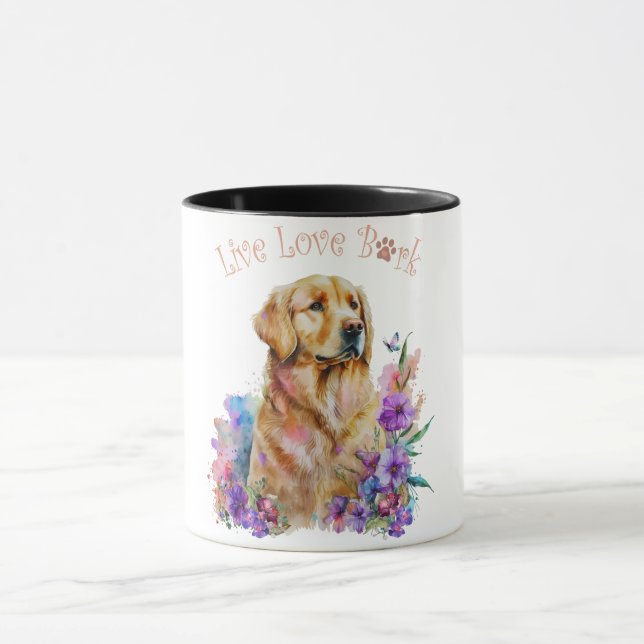 Taza Floral Golden Retriever (Centro)