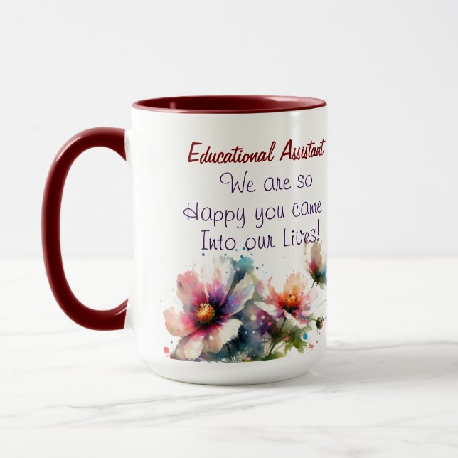 Taza Floral GRACIAS PERSONALIZACIÓN de fin de año escol (Izquierda)