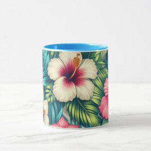 Taza Floral hawaiano/tropical