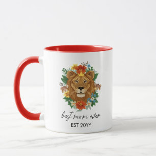 Taza Floral Majestic Lioness