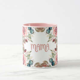 Taza Floral Mama Typography Design