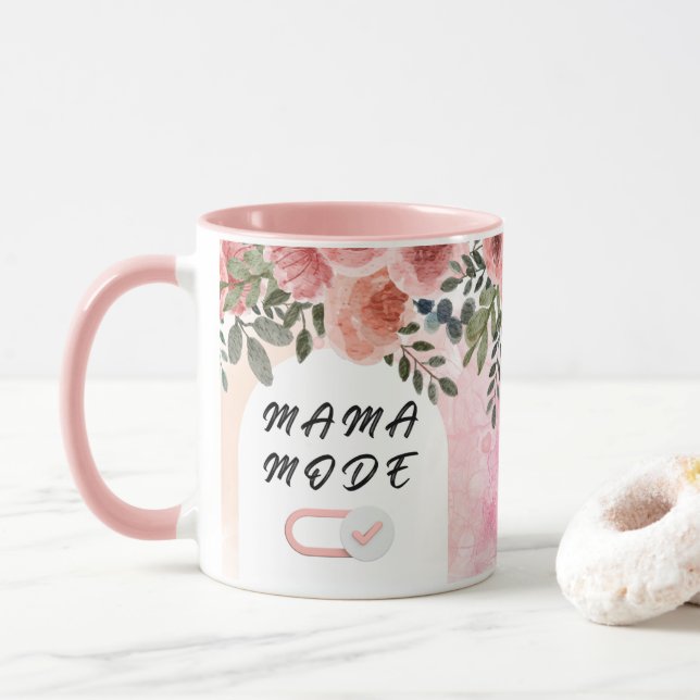 Taza Floral Mama Typography Design (Con donut)