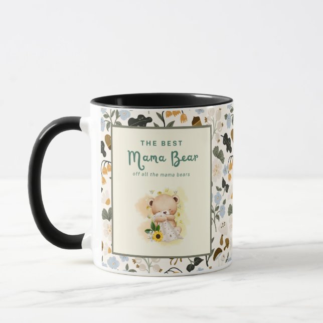 Taza Floral Mama Typography Design (Izquierda)