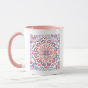 Taza Floral Mandala Lavender