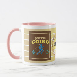 Taza floral motivacional personalizada 'Sigue adel