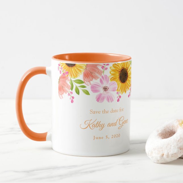 Taza Floral Mug-Guardar la fecha (Con donut)