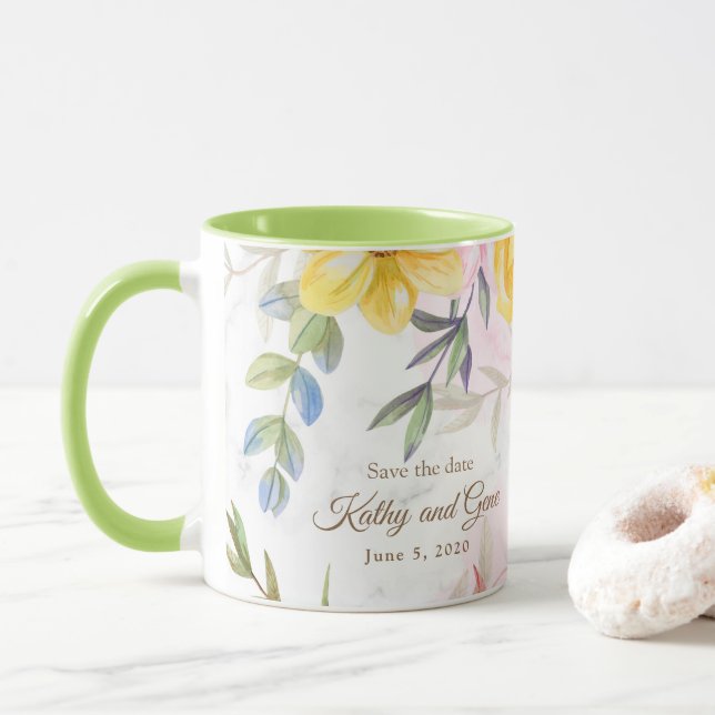 Taza Floral Mug-Guardar la fecha (Con donut)