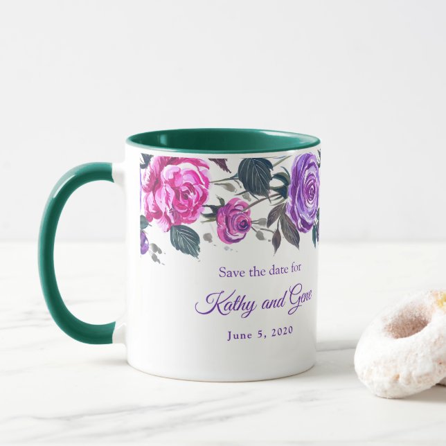 Taza Floral Mug-Guardar la fecha (Con donut)