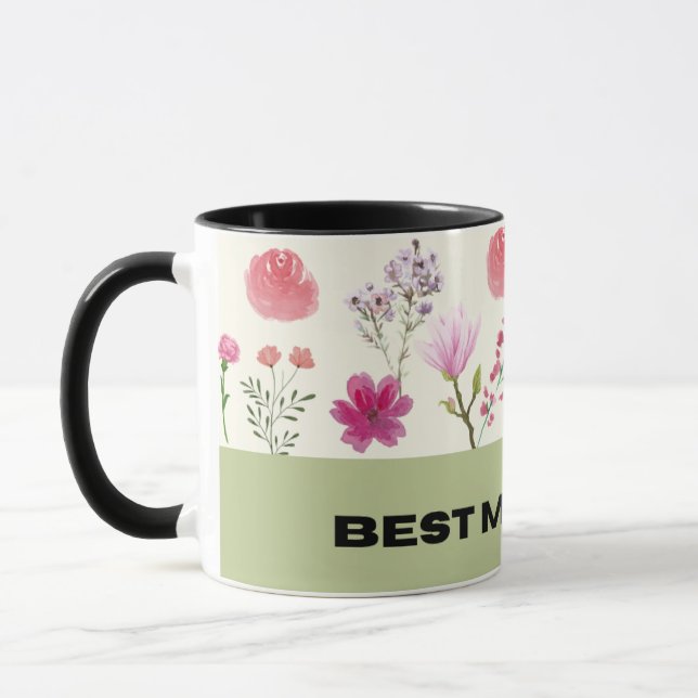 Taza Floral Mug para mamá (Izquierda)