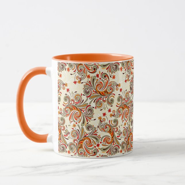 Taza floral naranja (Izquierda)
