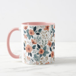 Taza  Floral Pattern in Pastel Tones