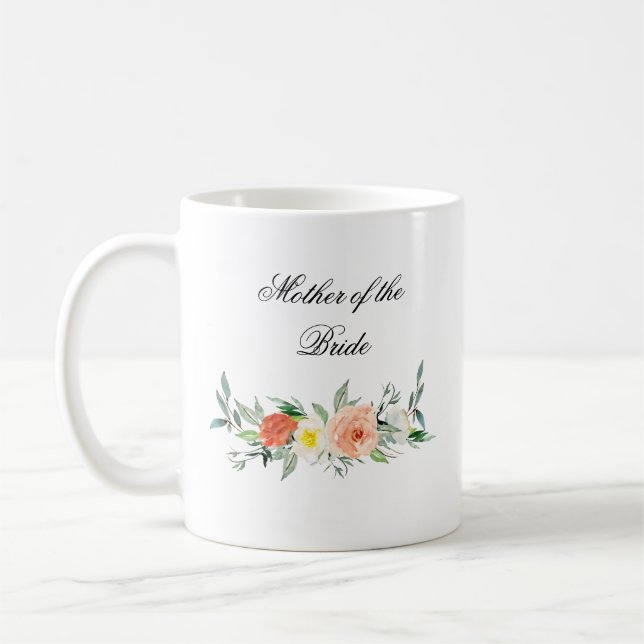 Taza floral personalizada del favor de la boda de (Izquierda)
