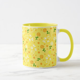 Taza Floral primaveral amarillo