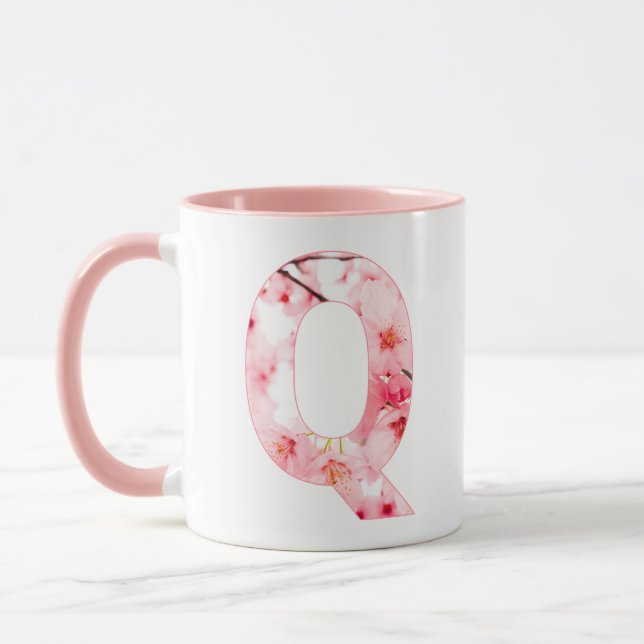 Taza Floral Q Initial Mug | Personalized Name & Traits (Izquierda)