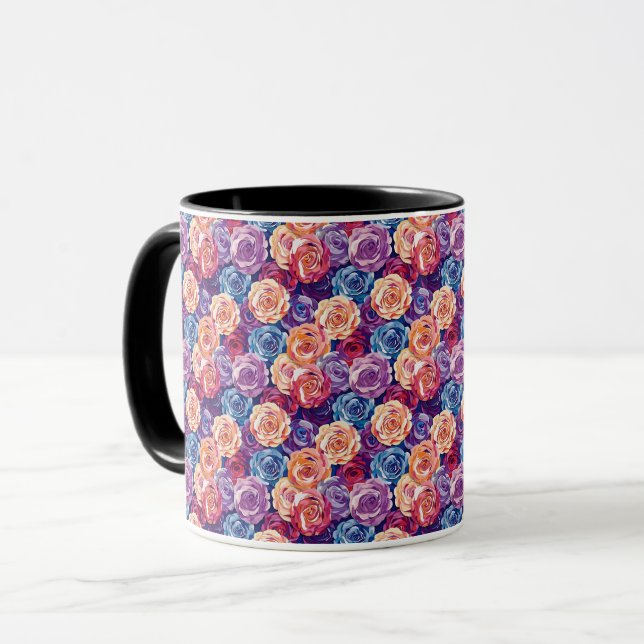 Taza Floral Romántica Chic Sofisticada Elegante (Anverso izquierdo)