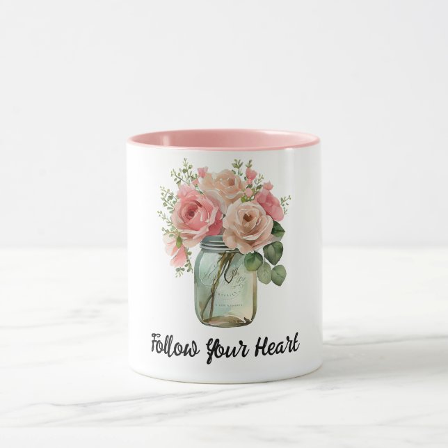 Taza Floral rosa de rosas (Centro)