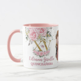 Taza Floral rosa del bebé XV QUINCEAÑERA Quince Foto