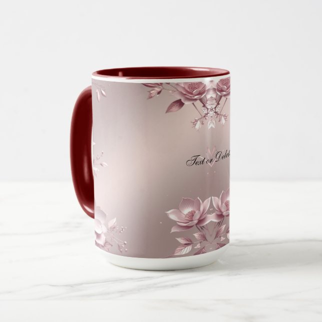 Taza floral rosa delicada (Anverso izquierdo)