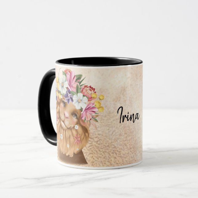 Taza Floral Safari salvaje un bebé ducha oro (Anverso izquierdo)