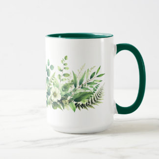 Taza Floral Verde Botánico